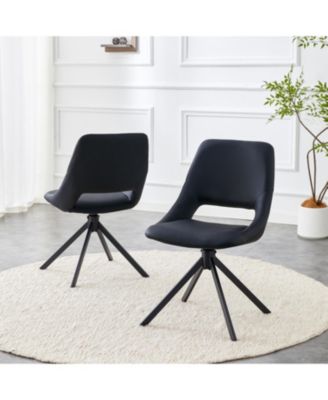 Swivel Dining Chairs Set of 2, Gold Mesh Leather, High Back