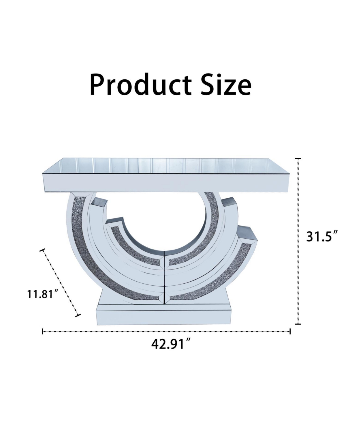 Streamdale Crushed Diamond Mirrored Console Table