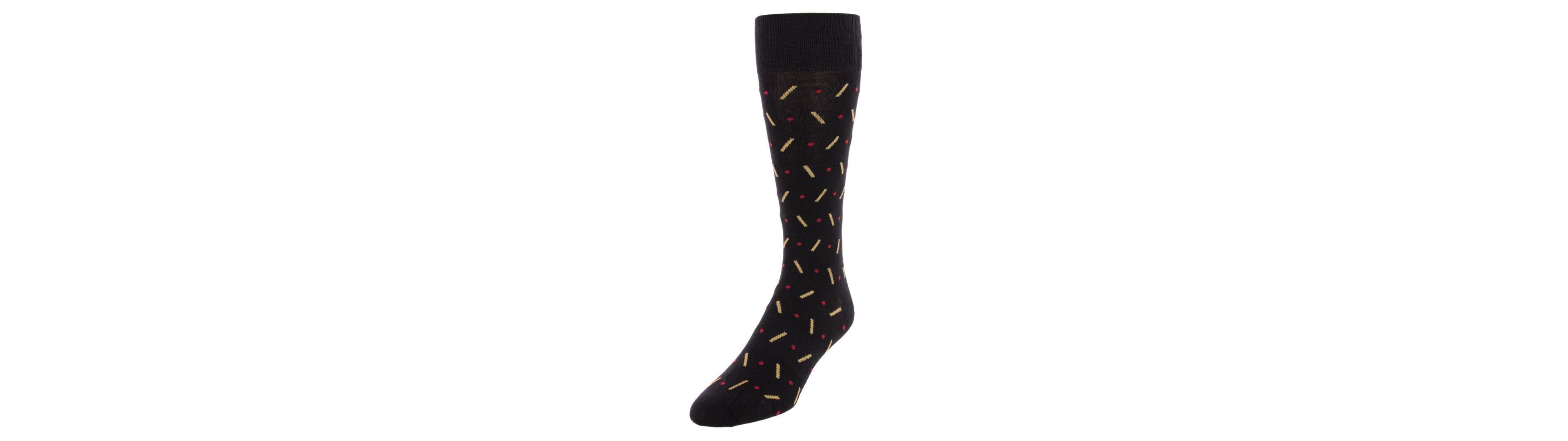 Trafalgar Men's Jevin Dot and Dash Mid-Calf Combed Cotton Dress Socks (1 Pair)