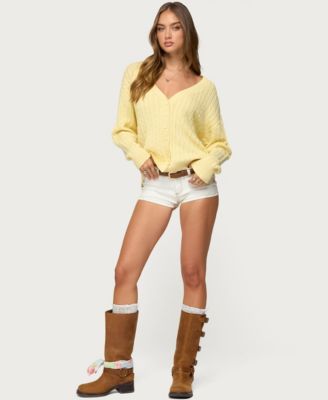 Womens Francine Oversized V Neck Cardigan