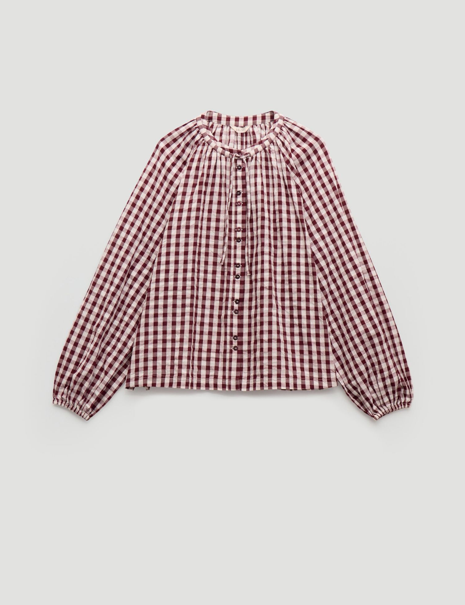 Women's Elsa Gathered Gingham Beach Shirt