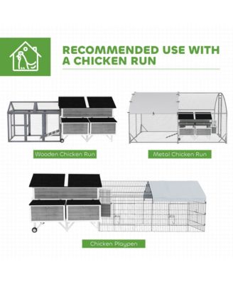 59" Chicken Coop, Chicken Tractor with Wheels, Nesting Boxes,