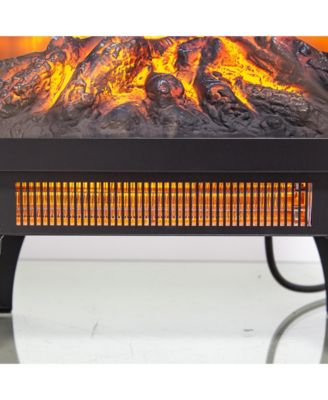 17 inch Freestanding Electric Fireplace Stove heater with 3D Flame effect,Black