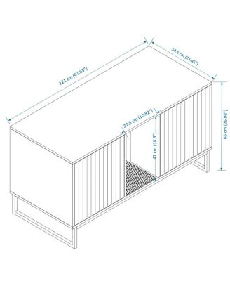 Modern Wooden Cat House with Scratching Mat 47.64x21.46x25.98in 76.4lbs