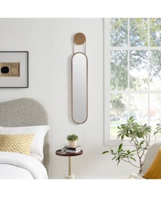 Antique Brass Oval Wall Mirror - Horizontal or Vertical Wall Mount