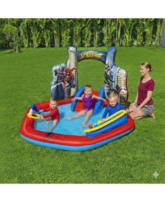 Marvel Spider-Man Inflatable Kids Outdoor Water Play Center and Water Slide