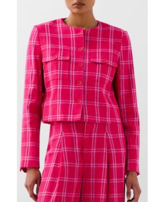 Women's Linen Check Blazer