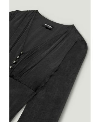 Women's Crystal Button Detailed Maxi Dress