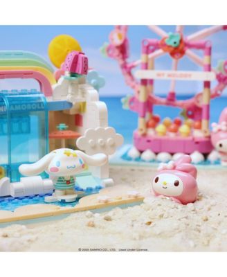 Sanrio Hello Kitty and Friends  Summer Wunderland Mini  Cute Water Theme Park Building Block Set Fan Gift, Party Favor, Collectible Toy
