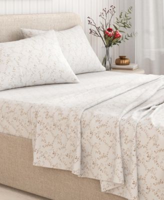 Ultra-Soft Turkish Cotton Flannel Winter Floral Print Sheet Set