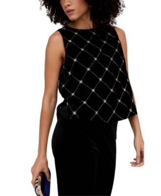 Women's Chiva Beaded Velvet Top