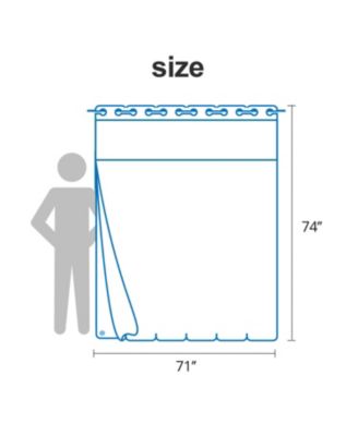 Slub Texture Shower Curtain with Snap-In Liner, and Sheer Window, 71"X74"