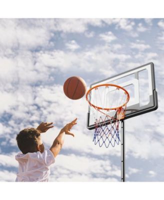 32-Inch Adjustable Basketball Hoop, 5–7 ft Portable Backboard System with Wheels and Fillable Base