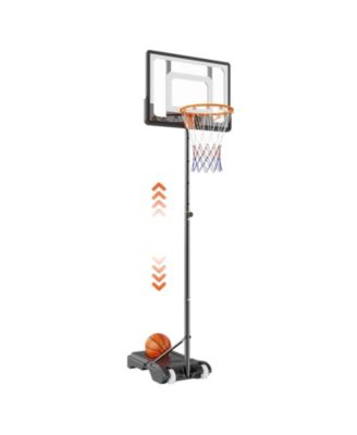 32-Inch Adjustable Basketball Hoop, 5–7 ft Portable Backboard System with Wheels and Fillable Base