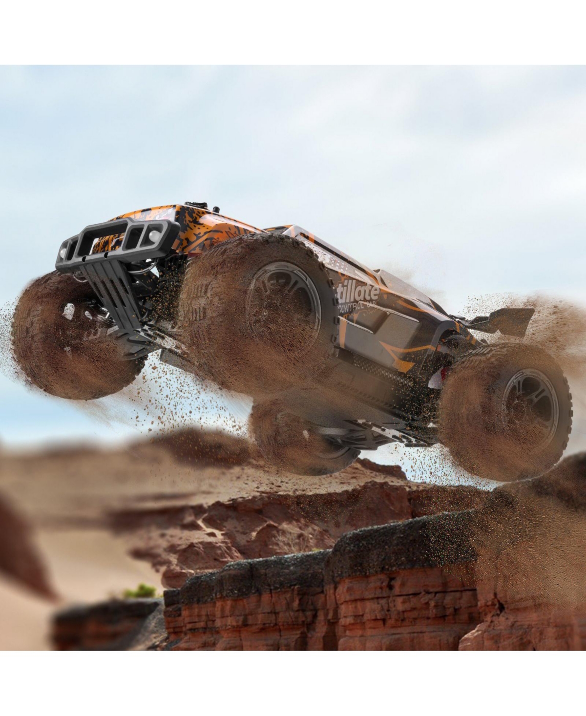 Remote Control Car, 1:10 Scale 4WD Off-Road Rc Truck with Adjustable Speed and Wheelie Function for Kids Ages 8+