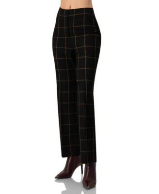 Women's Black Tailored Straight-Leg Trousers