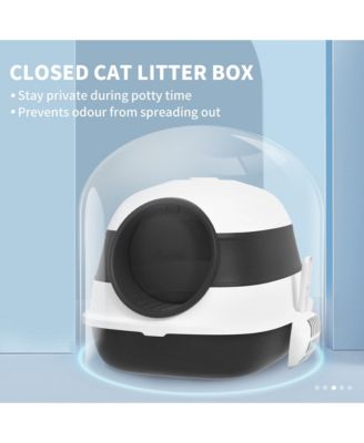 Foldable Covered Cat Litter Box with Two Way Entrance