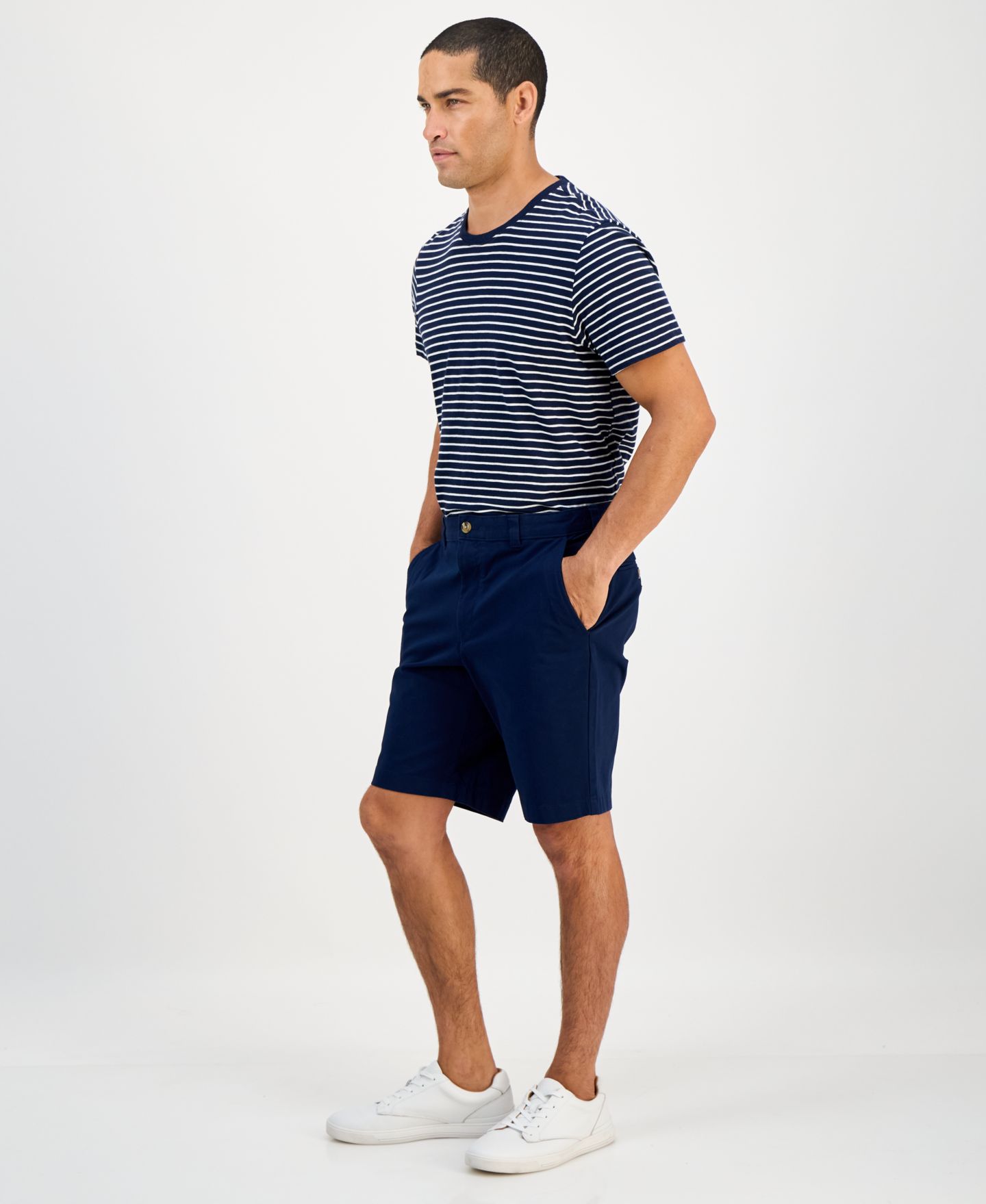 Мужские шорты Club Room Regular-Fit 9" 4-Way Stretch, цвет: Тёмно-синий — фото 3