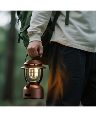Vintage LED Rechargeable Metal Camping Lantern, Dimmable High Lumen Up to 1000LM, Outdoor Waterproof