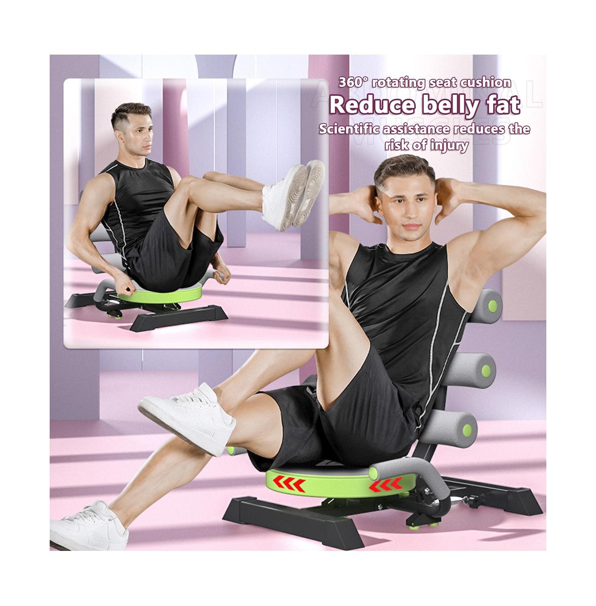 Artudatech Foldable Ab Machine with Twisting & Crunching, Core Trainer Adjustable Height and Back Support
