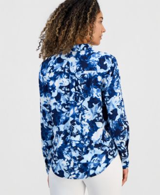 Petite Floral-Print Shirt