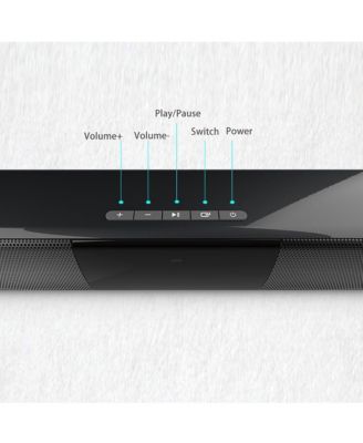 4-Speaker Surround Sound Bar with Wireless Subwoofer, Bluetooth 5.0 & FM Radio