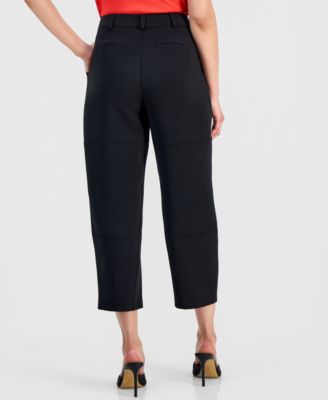 Petite High-Rise Barrel-Detail Pants