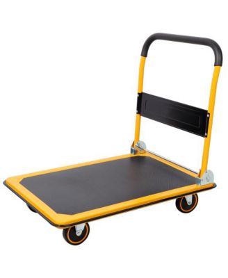 Foldable Platform Push Hand Truck Cart, 880 lbs. Weight Capacity, 2 Swivel Brake Wheels