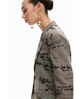 Women's Blazer with lettering and checks
