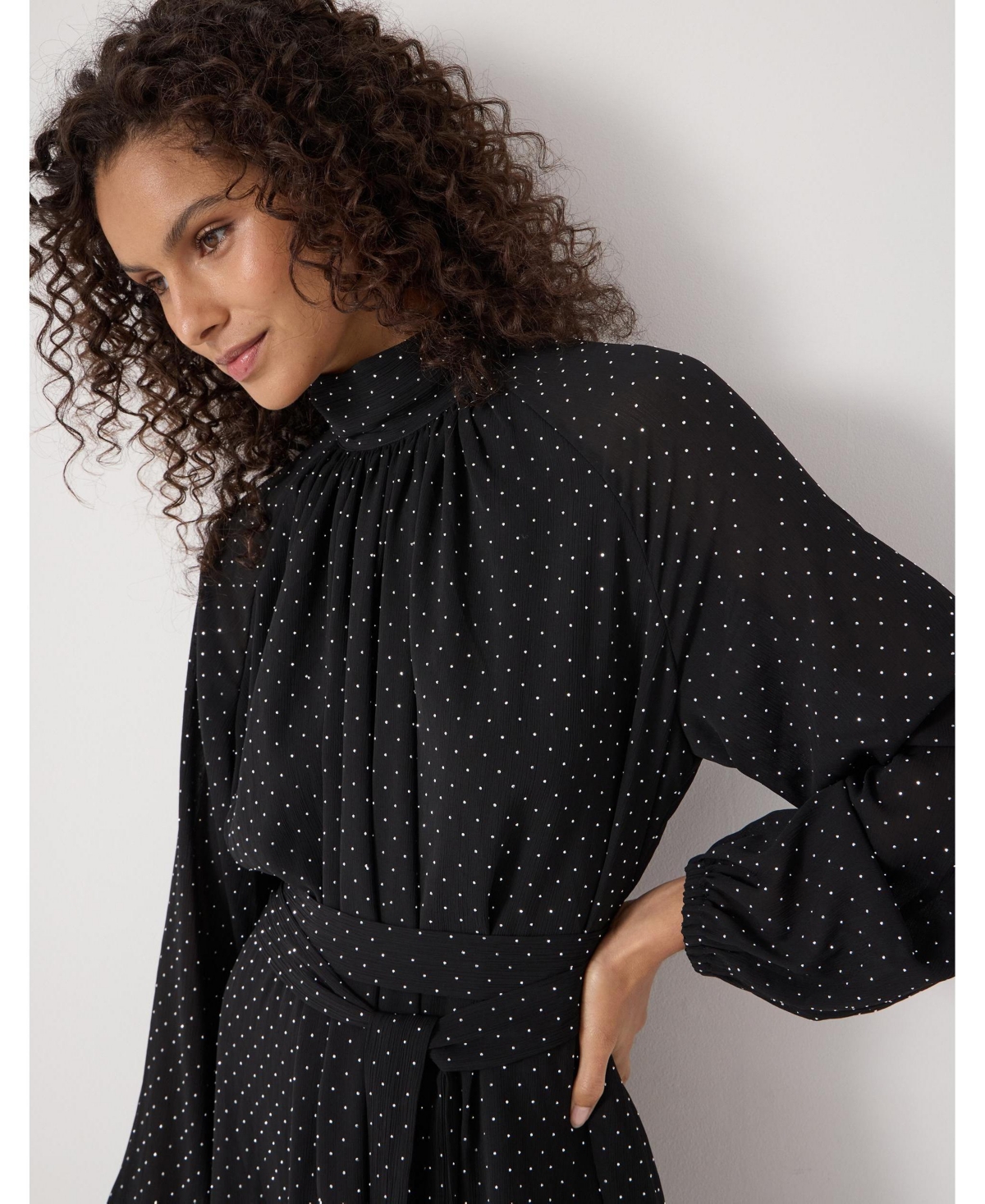 Hush Women's Diamante Gathered Neck Mini Dress