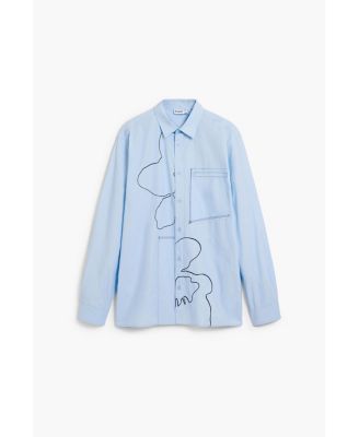 Men's Embroidered topstitched shirt