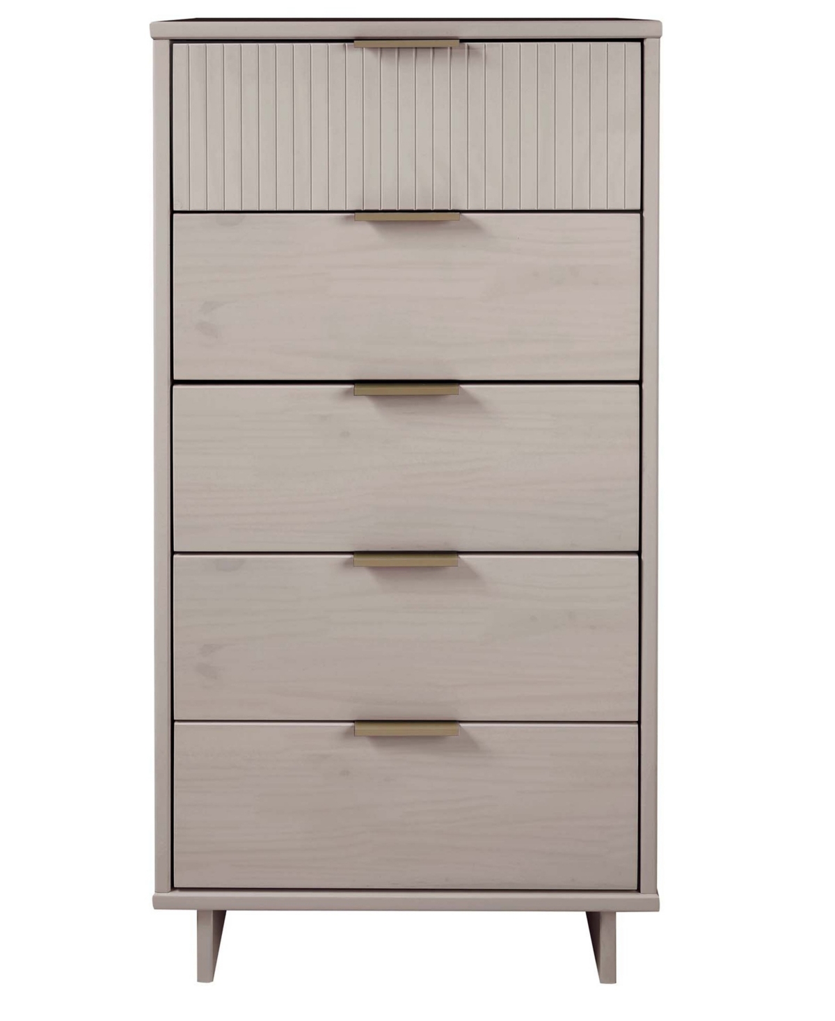 Manhattan Comfort Granville 24" Solid Wood 5-drawer Chest In Gray