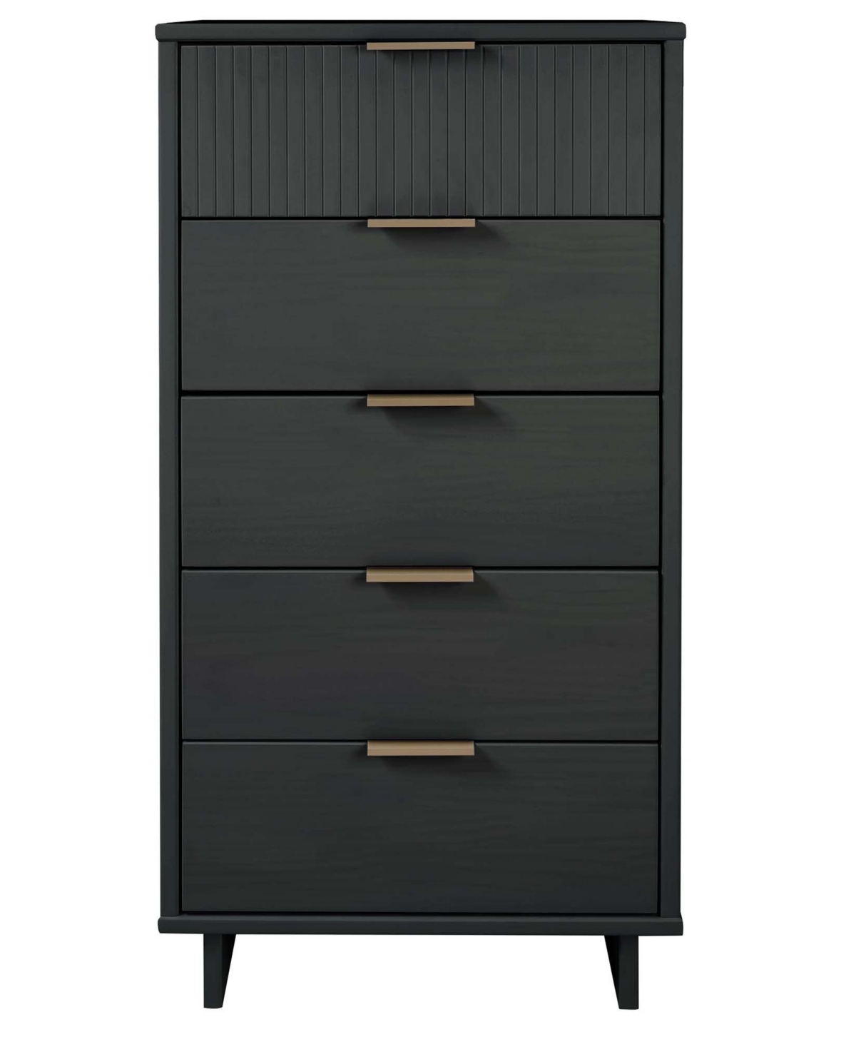 Manhattan Comfort Granville 24" Solid Wood 5-drawer Chest In Gray
