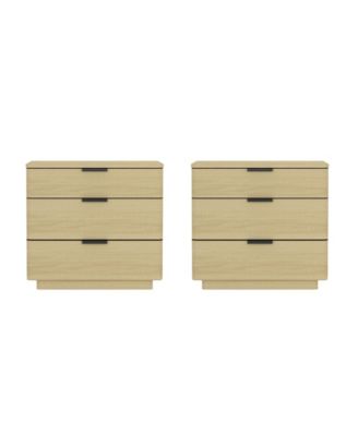 Payton 3-Drawer Wood Nightstand, Set of 2