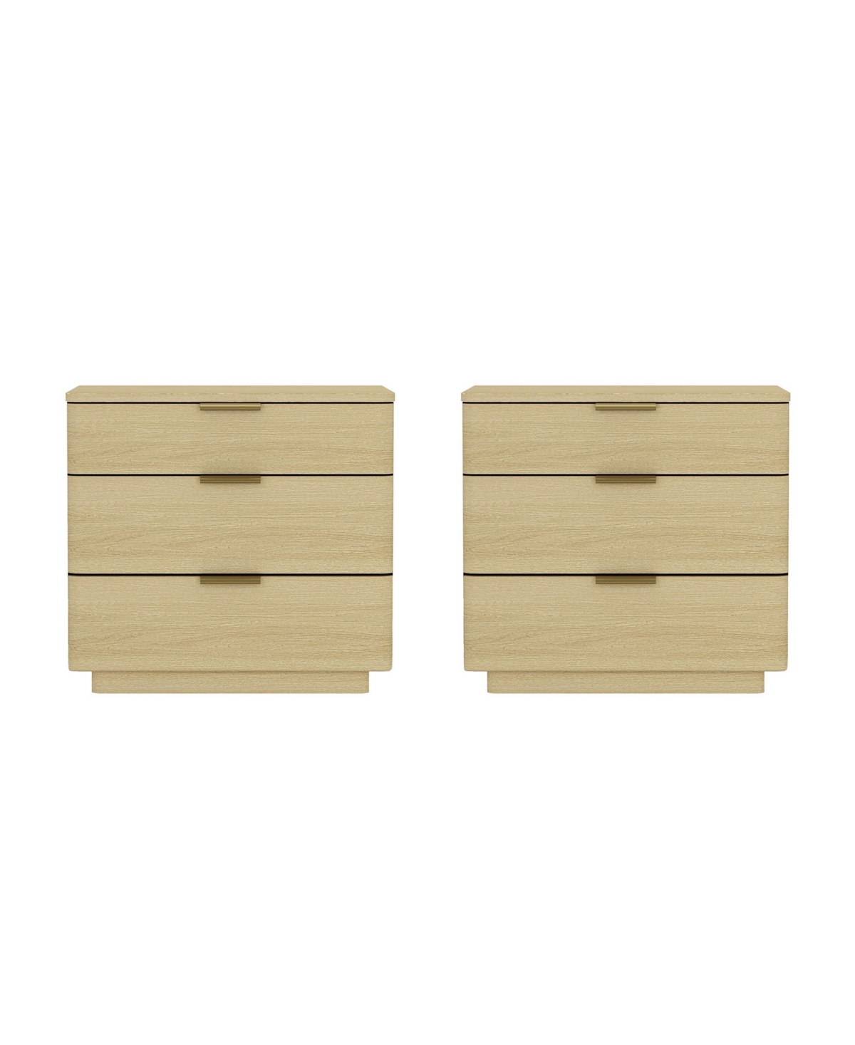 Manhattan Comfort Payton 3-drawer Wood Nightstand, Set Of 2