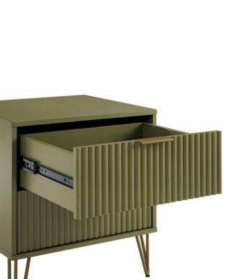Dumbo Fluted 2-Drawer Wood Nightstand, Set of 2
