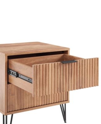 Dumbo Fluted 2-Drawer Wood Nightstand, Set of 2