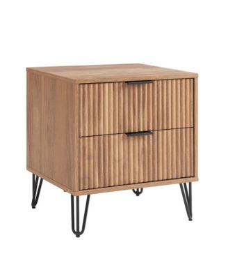 Dumbo Fluted 2-Drawer Wood Nightstand, Set of 2