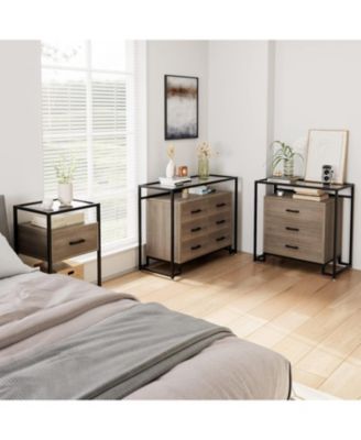 Kitchen Pantry Cabinet with Glass Doors, 6 Drawers, Microwave Rack, Versatile Storage, Mobile Casters, Dining Room Organizer