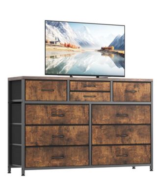 10-Drawer Modern Fabric Dresser for Bedroom, Large Storage Chest, 45" TV Stand, Living Room, Hallway Organizer