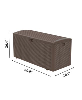 Massive 150 Gallon Outdoor Storage Box Waterproof Lockable Resin Deck Box for Patio Pool and Garden