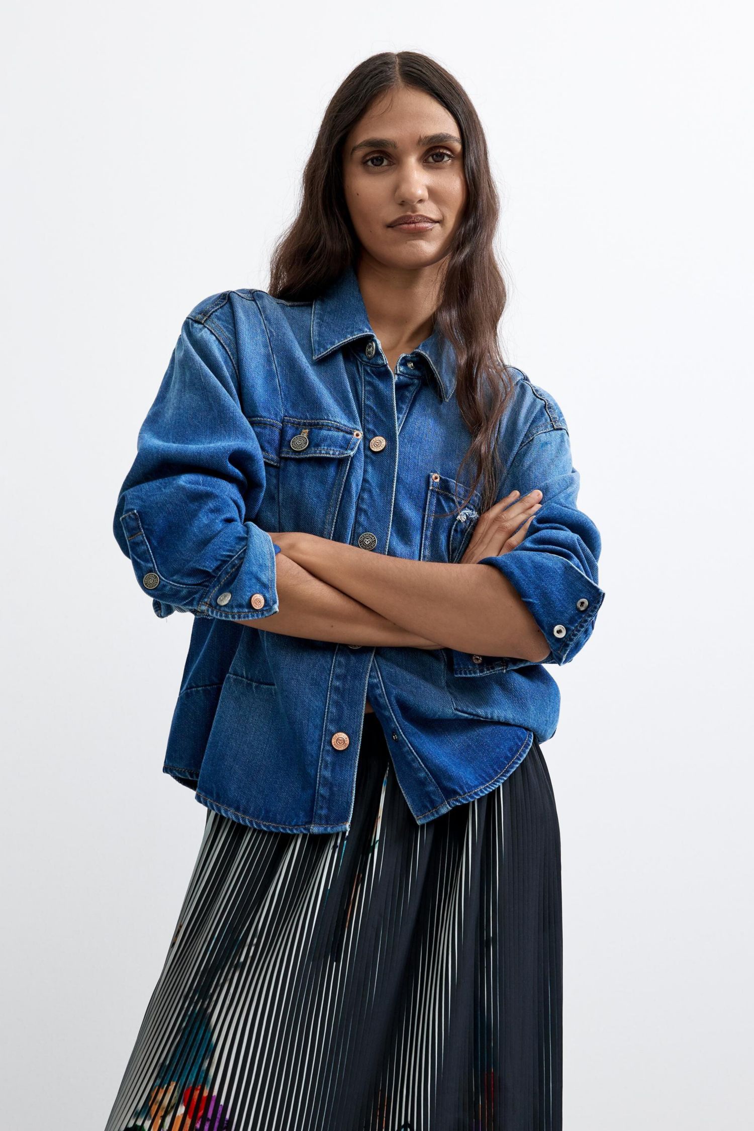 Women's Midi arty texture skirt
