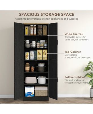 67" Kitchen Pantry Storage Cabinet w/ Shelves