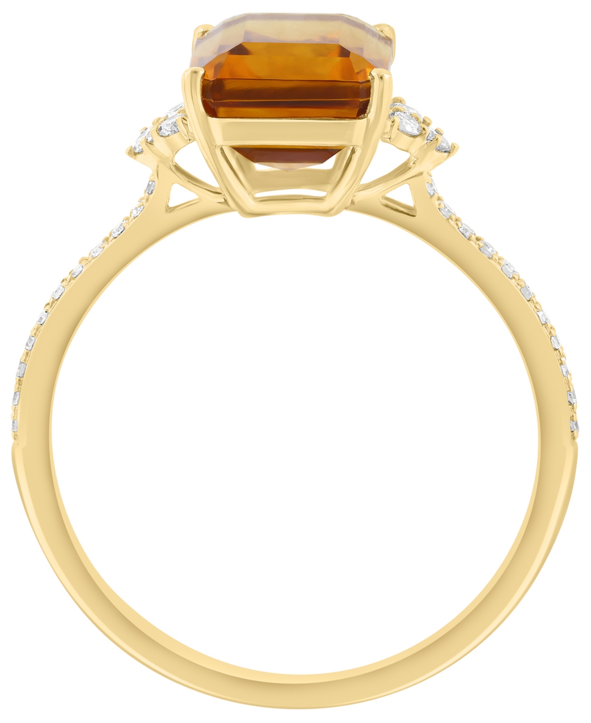 Effy Collection Madeira Citrine (2-5/8 ct. t.w.) And Diamond (1/8 ct. t.w.) Ring in 14k Yellow Gold
