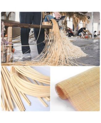 7-Drawer Modern Dresser for Bedroom, Wood Chest with Natural Rattan Fronts, Sturdy Base, Organizer for Living Room, Entryway, Hallway