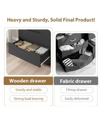 4 Dresser for Bedroom, 41inch Tall Dresser, Freestanding Vertical Drawer Cabinet with Storage, Wooden Closet Storage Chest for Living Room