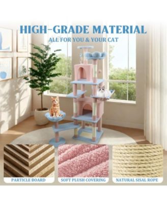 71'' Cat Tree with large condo removable flower cushion