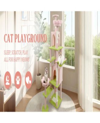 71'' Cat Tree with large condo removable flower cushion