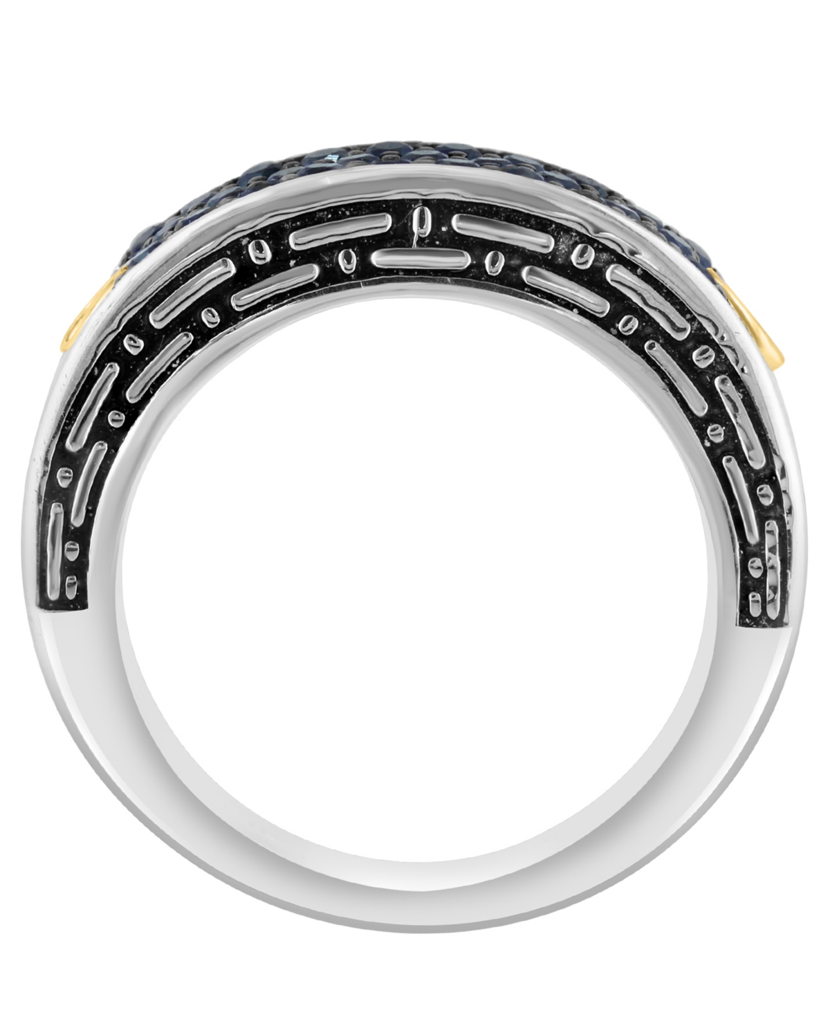 Effy Collection Men's Black Spinel (1-1/10 ct. t.w.) Ring in Sterling Silver with 18k Yellow Gold