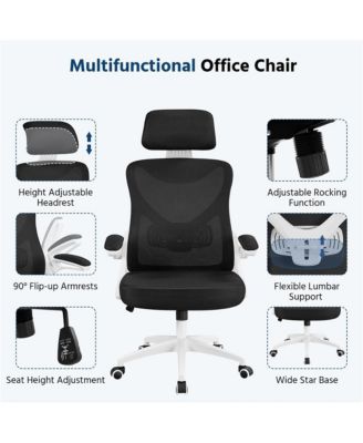 High Back Office Chair with 90° Flip-up Armrest